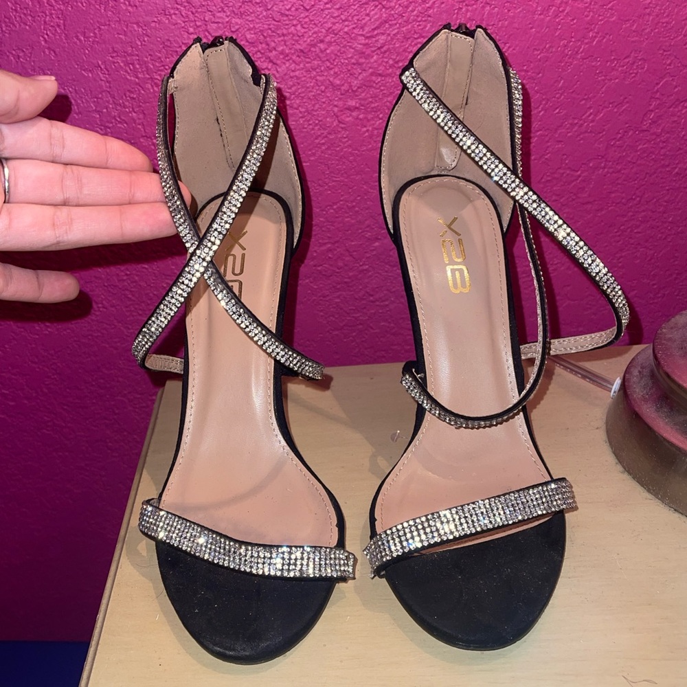 Black Heels with rhinestones